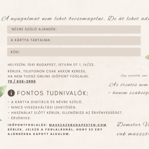 Ajándékkártya - 120 perc